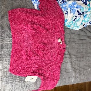 Bright pink knitted sweater!